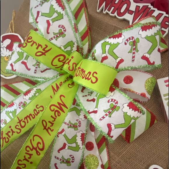 Christmas Grinch Wreath bow,Candy Cane,Christmas Tree topper,Christmas Decor - Picture 6 of 11